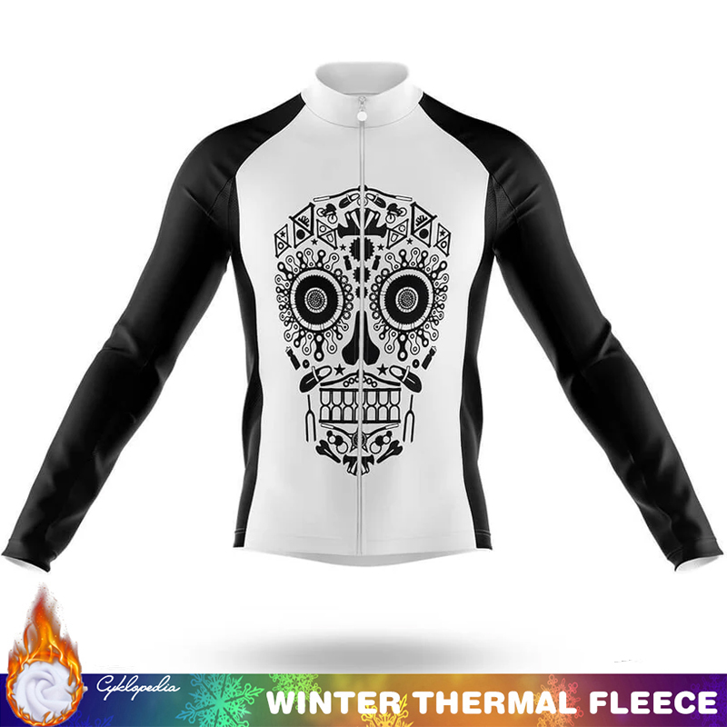 Mountain Biking Outfit - Mountain Bikes Fleece Jersey Cycling SKULL